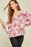 andree by unit / SAVANNA JANE  Floral Babydoll Blouse