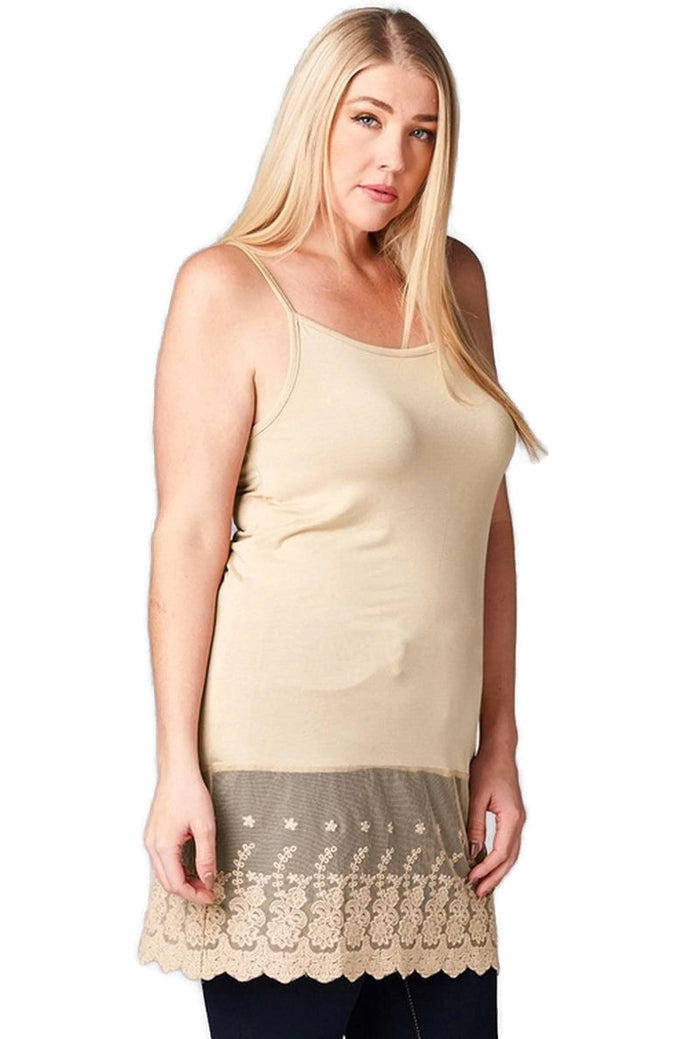 Sleeveless Lace Extender, Taupe