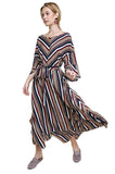 Striped Bell Sleeve Maxi Dress