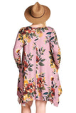 Floral Jersey Knit Trapeze Dress, Orchid
