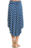 Bohemian Striped Midi Skirt, Indigo