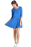 umgee cobalt 3/4 sleeve mini dress