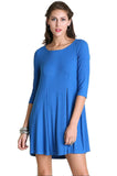 umgee cobalt 3/4 sleeve mini dress