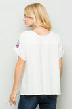 On the Border Embroidered Top, White