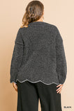 Zig Zag Pullover Sweater, Black