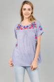 see and be seen embroidered top