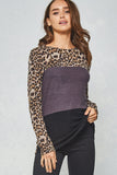 promesa color black leopard tunic top