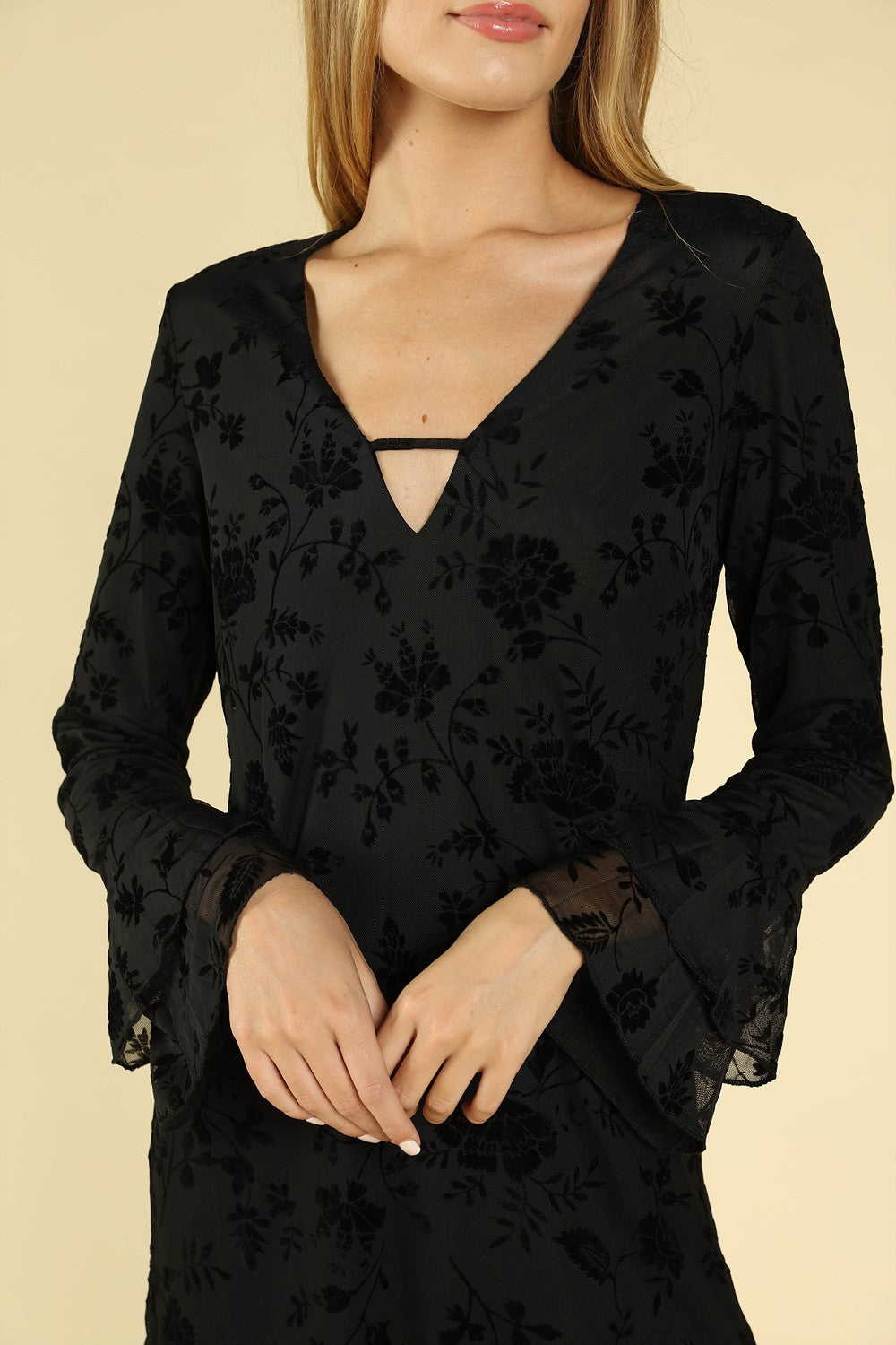 Floral Velvet Burnout Dress, Black – Violet Skye Boutique