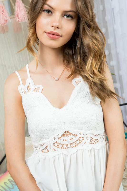 Lace Tops With Criss Cross Back - Main Strip Lace Tops With Criss Cross Back - Main Strip