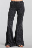 Mineral Wash Bell Bottom Soft Pants, Charcoal Grey
