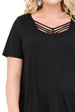 Modal Strappy Tee Shirt Dress, Black