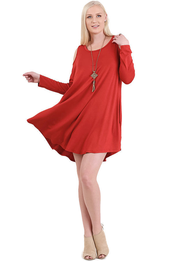 cold shoulder shirt dress Pinstripe Cold Shoulder Shirtdress - MEMORANDUM
