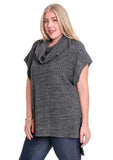 umgee oreo cowl neck tunic top