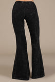 Mineral Wash Bell Bottom Soft Pants, Charcoal Grey