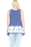 Tie Dye Sleeveless Tank Top, Blue