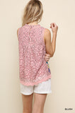 Floral Embroidered Lace Top, Blush