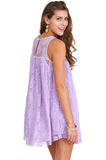 Floral Lace Sleeveless Dress Lavender