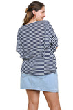 Striped Layered Top, Navy