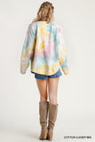 Tie Dye Raw Edged Top, Cotton Candy