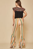 Multicolor Striped Bell Bottoms