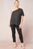 One Shoulder Top, Black