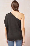 One Shoulder Top, Black