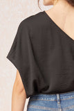 One Shoulder Top, Black