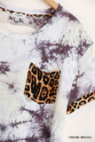 Tie Dye & Leopard Top, Cream