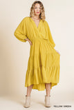 Tiered Ruffle Maxi Dress, Yellow