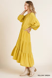 Tiered Ruffle Maxi Dress, Yellow