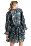 Paisley Print Layered Dress