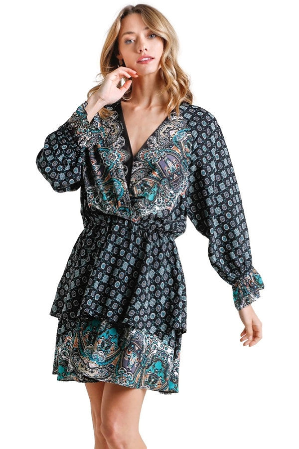 umge usa paisley layered dress