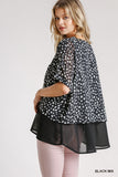 Dalmatian Layered Cuff Sleeve Top