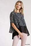 Dalmatian Layered Cuff Sleeve Top