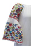 Floral Embroidered Off The Shoulder Dress, White