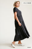Tiered V-Neck Maxi Dress, Black