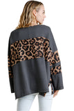 Leopard High Low Top, Charcoal