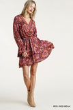 Floral Border Print Layered Dress