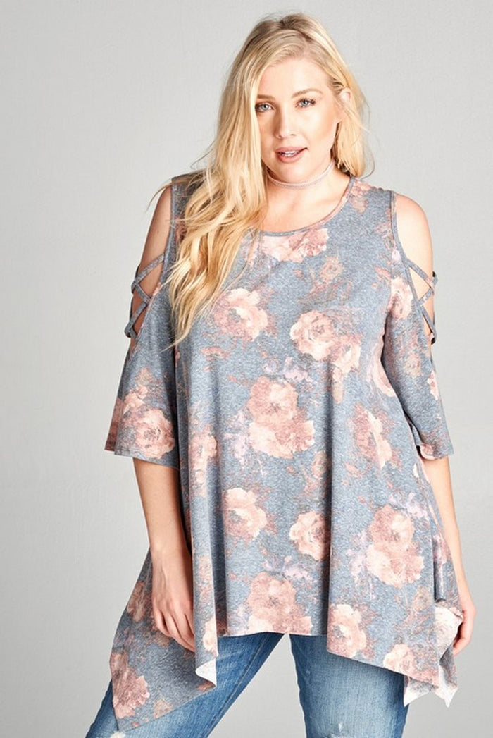 Vintaged Washed Floral Swing Tunic