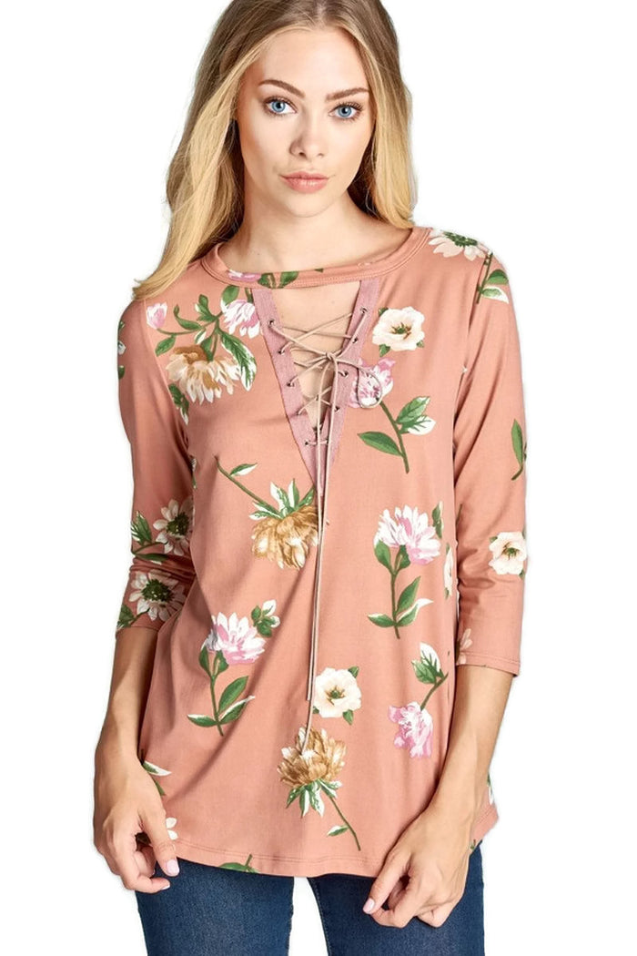 oddi floral caged tunic