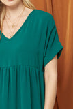 Textured Babydoll Dress, Green