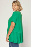 Green Short Sleeve Tiered Top