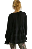 Chenille Babydoll Top, Black