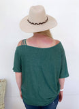 One Shoulder Strappy Top, Green
