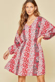 ANDREE BY UNIT / SAVANNA JANE Multi Floral Dolman Sleeve Dress
