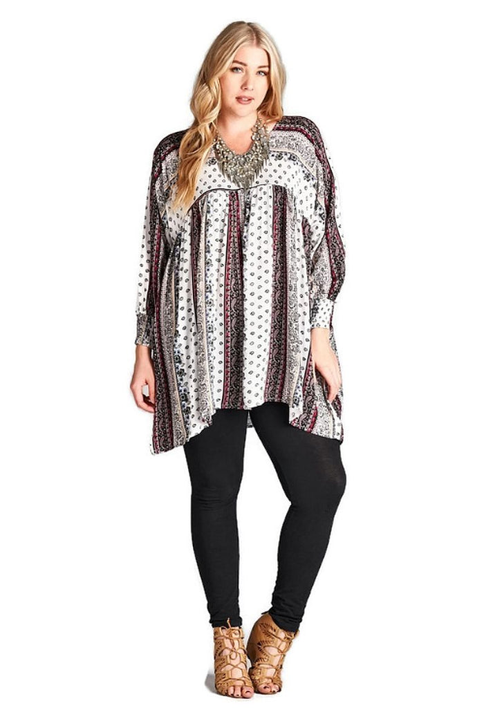 Paisley Baby Doll Tunic, Off White
