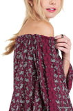 Off The Shoulder Floral Top, Raspberry