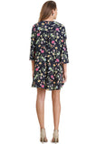 Floral Keyhole Dress, Navy Mix