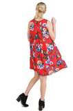 Floral Keyhole Bohemian Dress, Tomato Mix