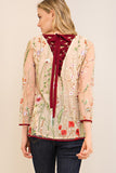 Always in Bloom Floral  Embroidered Top, Sand